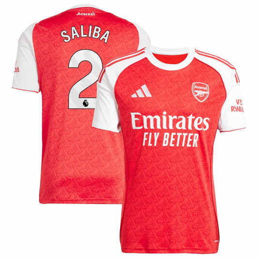 William Saliba Arsenal 2025/26 Home Replica Player Jersey on sale - Red