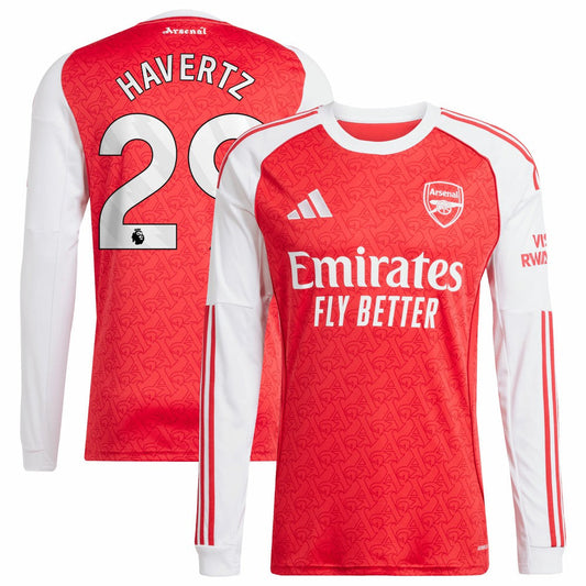Kai Havertz Arsenal 2025/26 Home Replica Long Sleeve Player Jersey on sale - Red