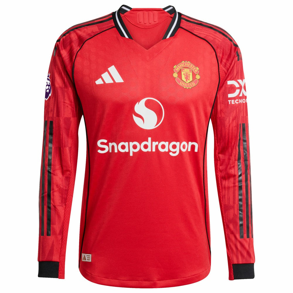 Kobbie Mainoo Manchester United Home 2025/26 Player Long Sleeve Jersey Discount - Red