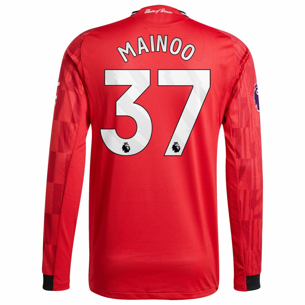 Kobbie Mainoo Manchester United Home 2025/26 Player Long Sleeve Jersey Discount - Red