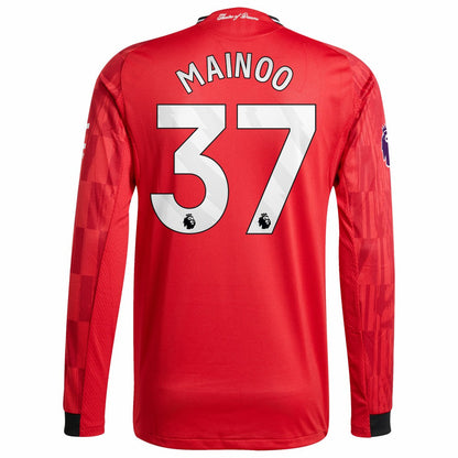Kobbie Mainoo Manchester United Home 2025/26 Player Long Sleeve Jersey Discount - Red