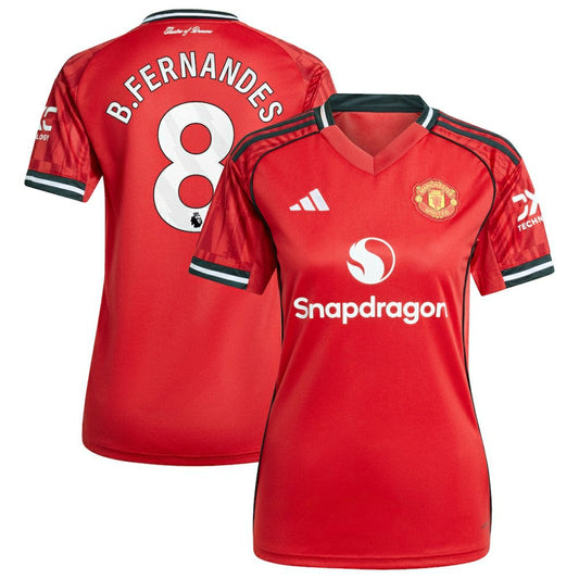Bruno Fernandes Manchester United Women's Home 2025/26 Replica Player Jersey Discount - Red
