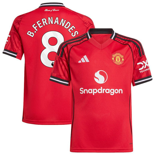 Bruno Fernandes Manchester United Youth Home 2025/26 Replica Player Jersey Discount - Red