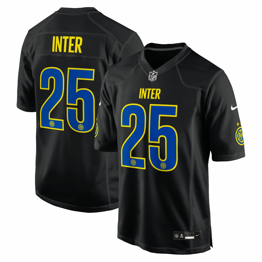Inter Milan 2025 Soccer x NFL Game Jersey Discount - Black