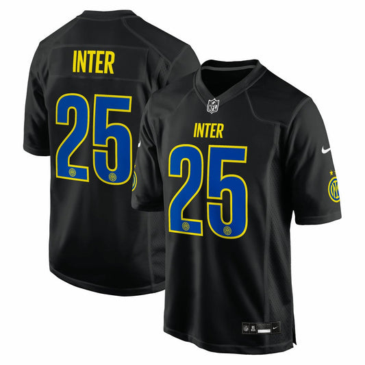 Inter Milan 2025 Soccer x NFL Game Jersey Discount - Black