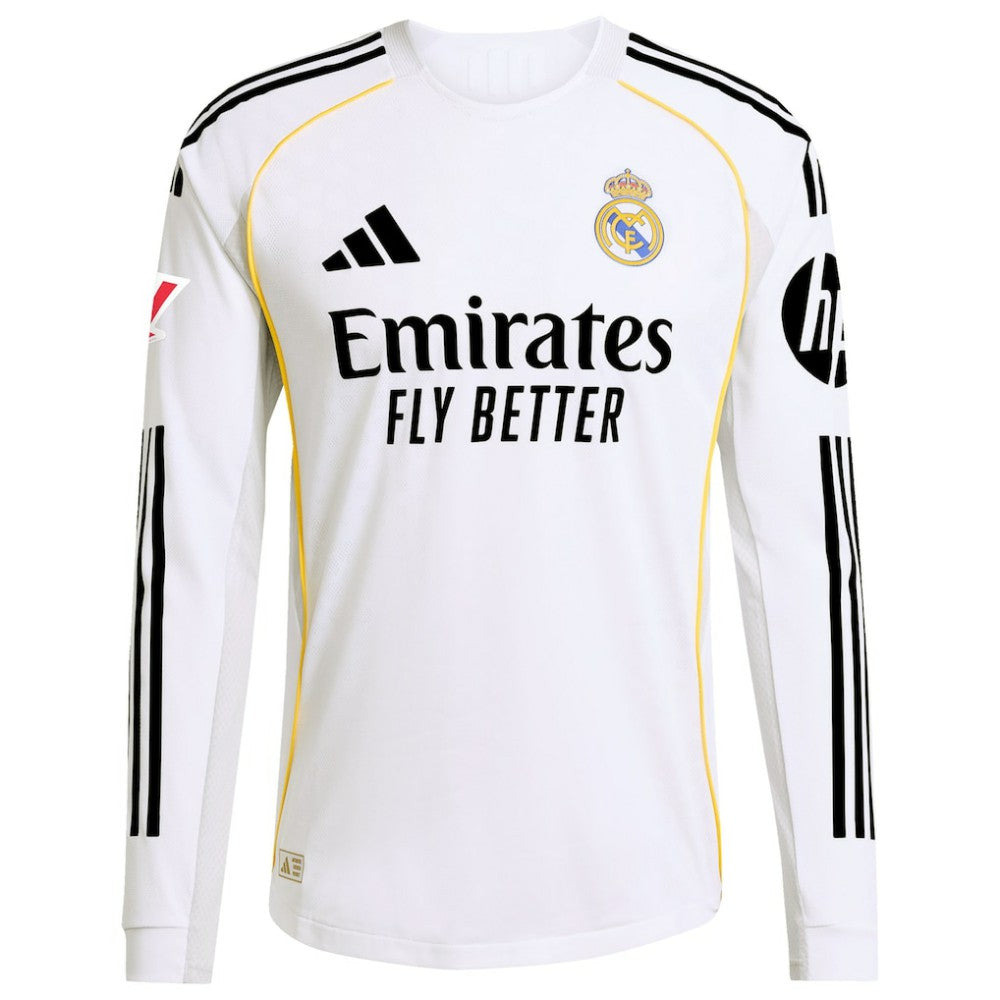 Jude Bellingham Real Madrid 2025/26 Home Long Sleeve Jersey Discount - White