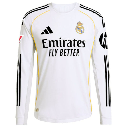 Jude Bellingham Real Madrid 2025/26 Home Long Sleeve Jersey Discount - White