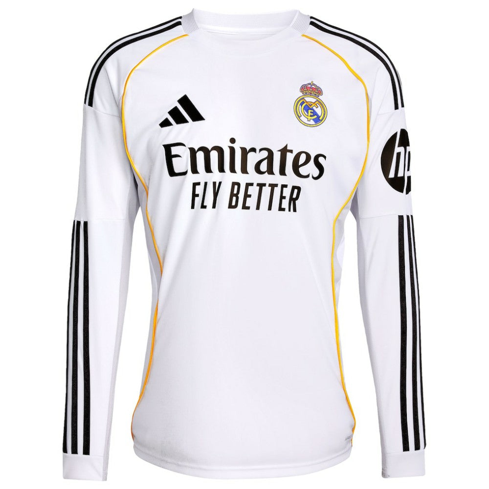 Jude Bellingham Real Madrid 2025/26 Home Replica Long Sleeve Jersey Discount - White
