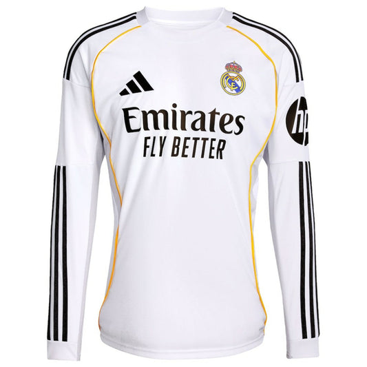 Jude Bellingham Real Madrid 2025/26 Home Replica Long Sleeve Jersey Discount - White