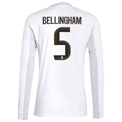 Jude Bellingham Real Madrid 2025/26 Home Replica Long Sleeve Jersey Discount - White