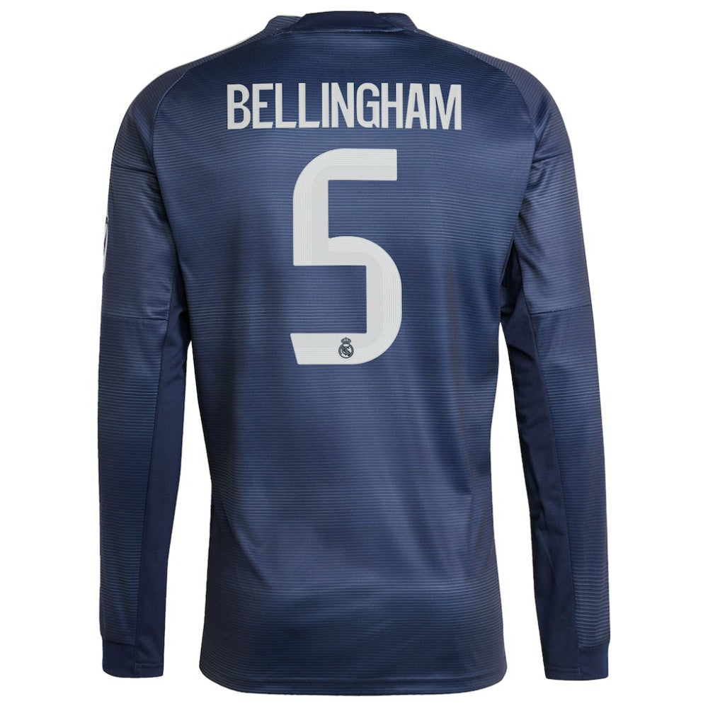 Jude Bellingham Real Madrid 2025/26 Away Long Sleeve Replica Jersey Discount - Blue