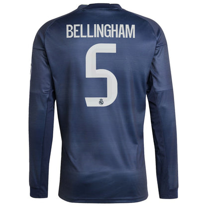 Jude Bellingham Real Madrid 2025/26 Away Long Sleeve Replica Jersey Discount - Blue