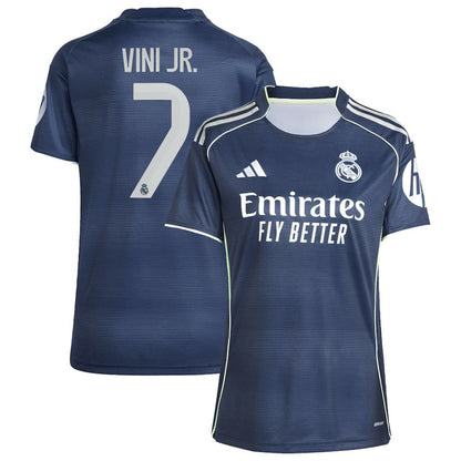 Vini Jr. Real Madrid Women's 2025/26 Away Replica Player Jersey Discount - Blue