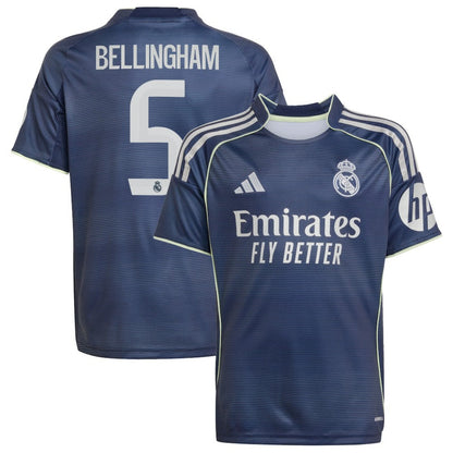 Jude Bellingham Real Madrid Youth 2025/26 Away Replica Player Jersey Discount - Blue