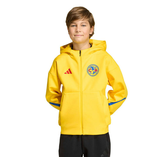 Club America Youth 2025/26 Club Anthem Full-Zip Hoodie Jacket Discount - Yellow