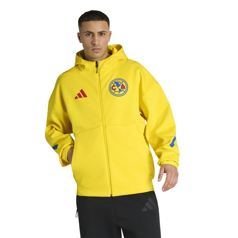 Club America 2025/26 Club Anthem Full-Zip Hooded Jacket Discount - Yellow