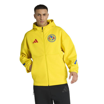Club America 2025/26 Club Anthem Full-Zip Hooded Jacket Discount - Yellow