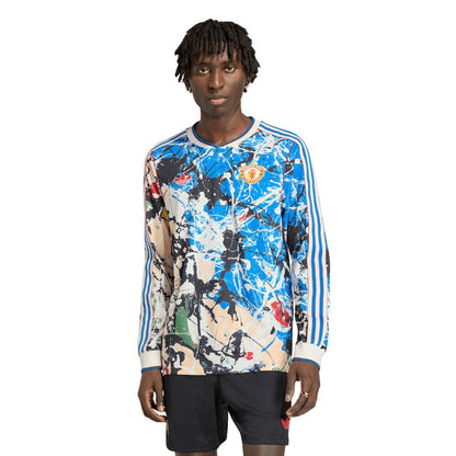 Manchester United X Stone Roses Long Sleeve Replica Jersey Discount - Blue