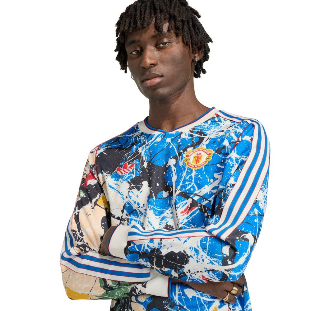 Manchester United X Stone Roses Long Sleeve Replica Jersey Discount - Blue