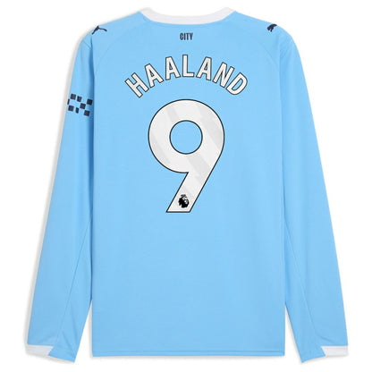 Erling Haaland Manchester City 2025/26 Home Replica Long Sleeve Player Jersey Discount - Sky Blue