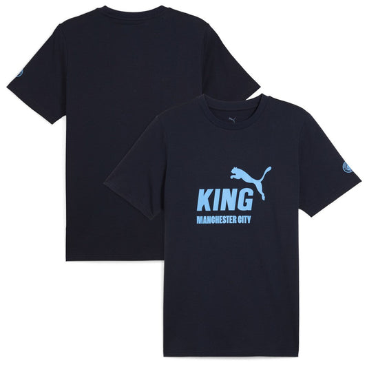 Manchester City 2025/26 King Logo T-Shirt Discount - Navy