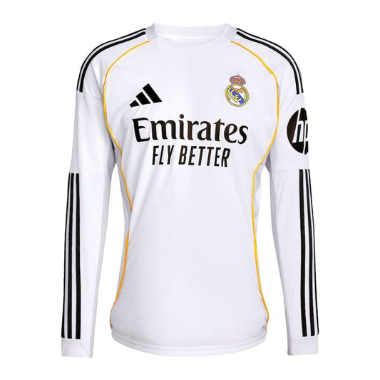 Federico Valverde Real Madrid 2025/26 Home Replica Long Sleeve Jersey Discount - White