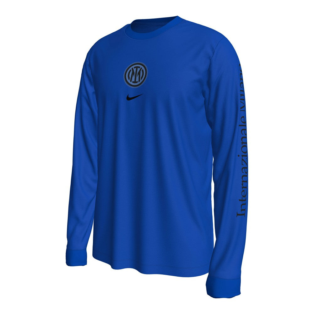 Inter Milan Wordmark Long Sleeve T-Shirt for sale - Blue