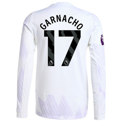 Alejandro Garnacho Manchester United 2025/26 Away Long Sleeve Player Jersey Discount - White