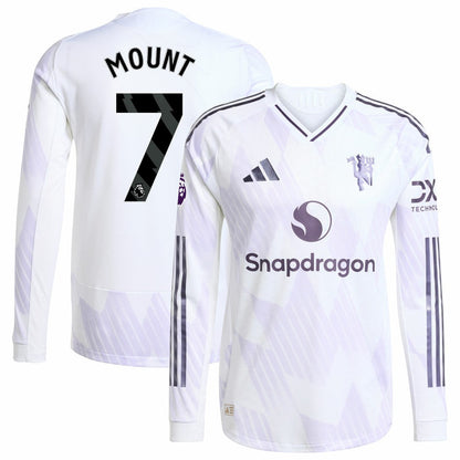 Mason Mount Manchester United 2025/26 Away Long Sleeve Player Jersey Discount - White