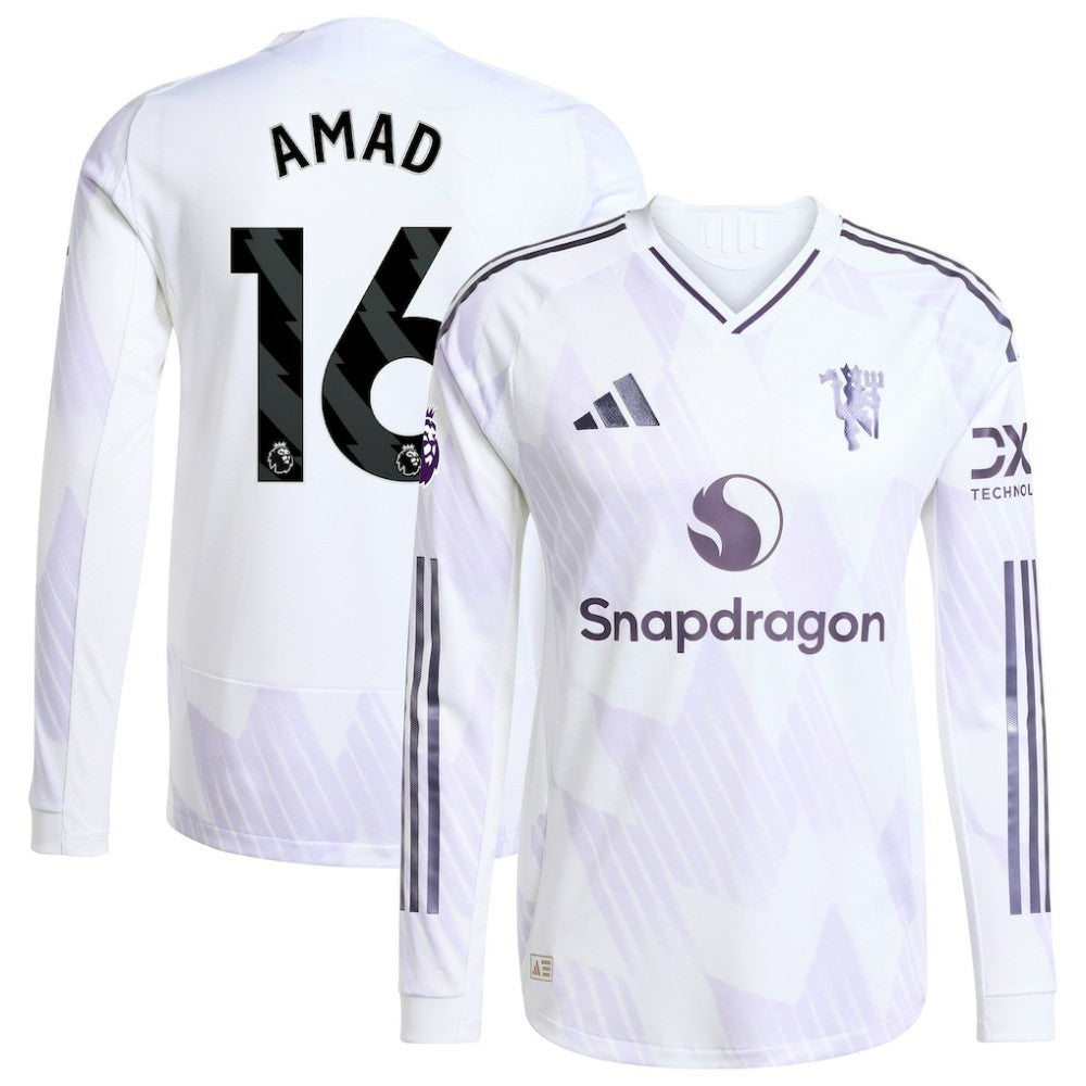 Amad Diallo Manchester United 2025/26 Away Long Sleeve Player Jersey Discount - White