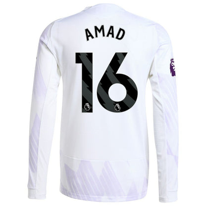 Amad Diallo Manchester United 2025/26 Away Long Sleeve Player Jersey Discount - White