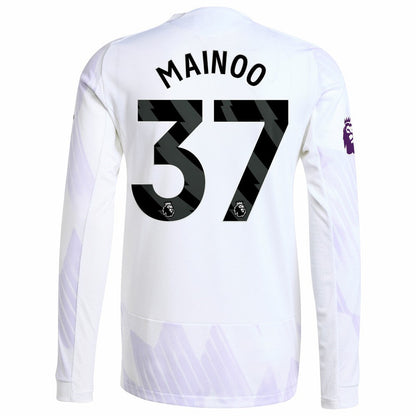 Kobbie Mainoo Manchester United 2025/26 Away Long Sleeve Player Jersey Discount - White