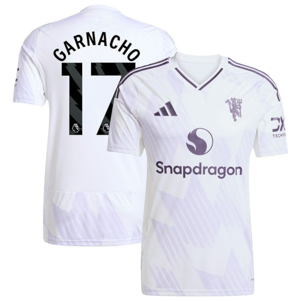 Alejandro Garnacho Manchester United 2025/26 Away Replica Player Jersey Discount - White