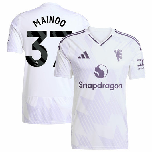Kobbie Mainoo Manchester United 2025/26 Away Replica Player Jersey Discount - White
