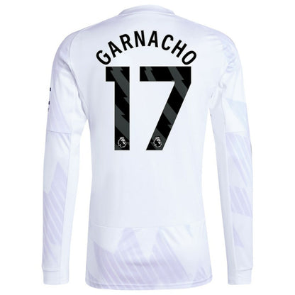Alejandro Garnacho Manchester United 2025/26 Away Replica Long Sleeve Player Jersey Discount - White
