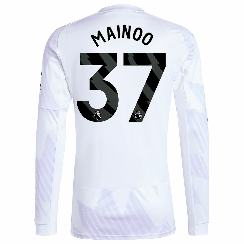 Kobbie Mainoo Manchester United 2025/26 Away Replica Long Sleeve Player Jersey Discount - White