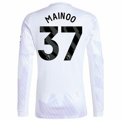 Kobbie Mainoo Manchester United 2025/26 Away Replica Long Sleeve Player Jersey Discount - White