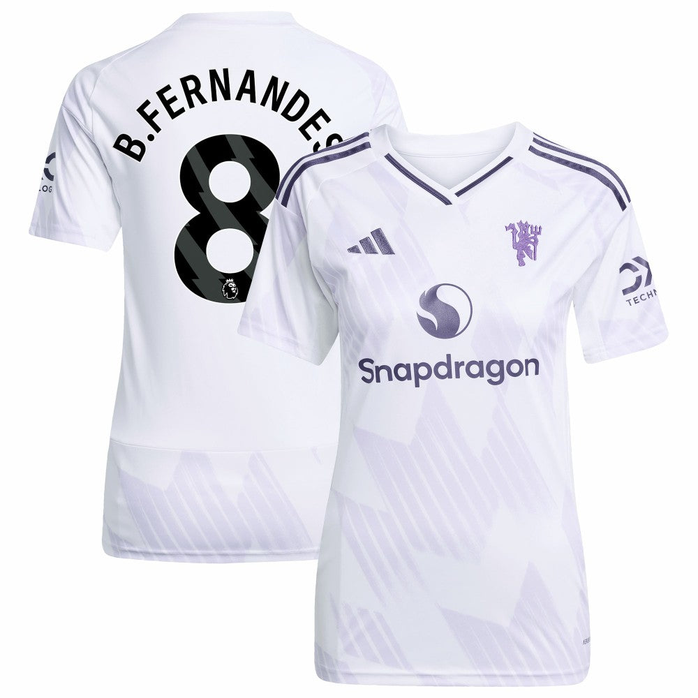 Bruno Fernandes Manchester United Women's 2025/26 Away Replica Player Jersey Discount - White