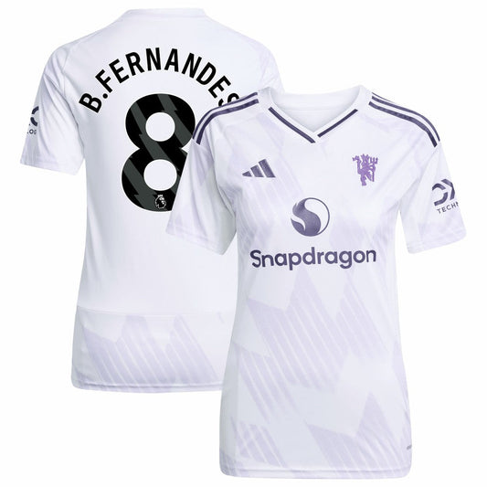 Bruno Fernandes Manchester United Women's 2025/26 Away Replica Player Jersey Discount - White