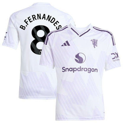 Bruno Fernandes Manchester United Youth 2025/26 Away Replica Player Jersey Discount - White