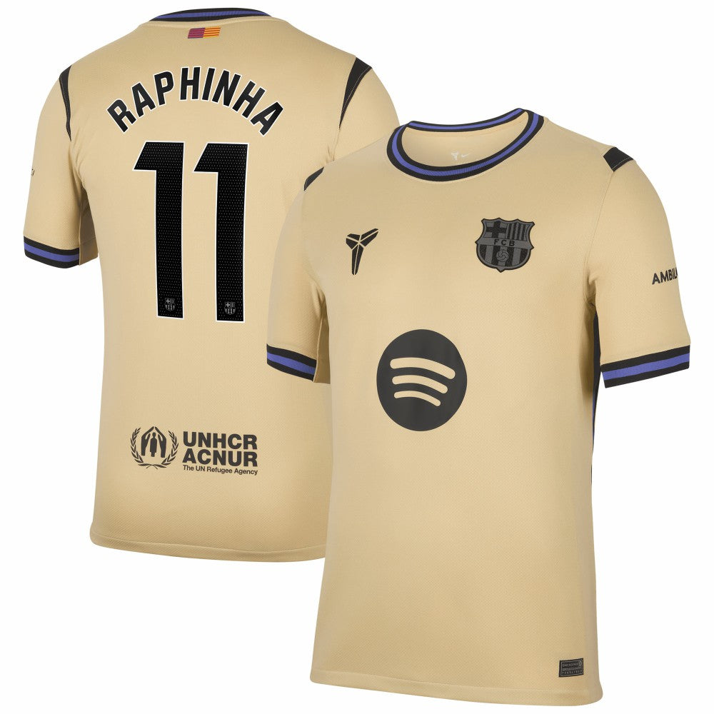 Raphinha Barcelona 2025/26 Away Stadium Replica Jersey on sale - Gold