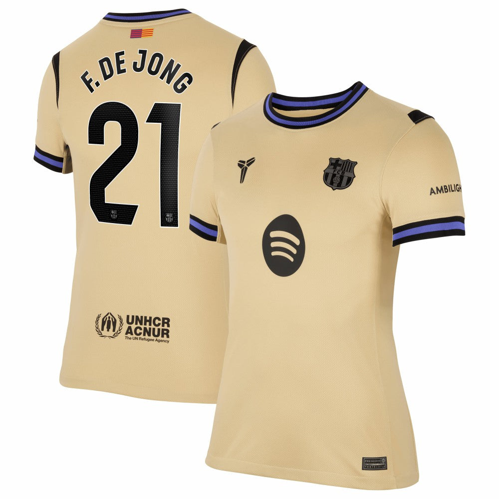 Frenkie de Jong Barcelona Women's 2025/26 Away Stadium Replica Jersey on sale - Gold