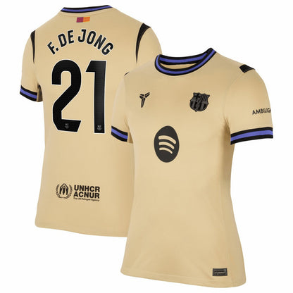 Frenkie de Jong Barcelona Women's 2025/26 Away Stadium Replica Jersey on sale - Gold