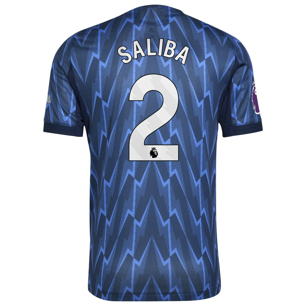 William Saliba Arsenal 2025/26 Away Player Jersey on sale - Blue