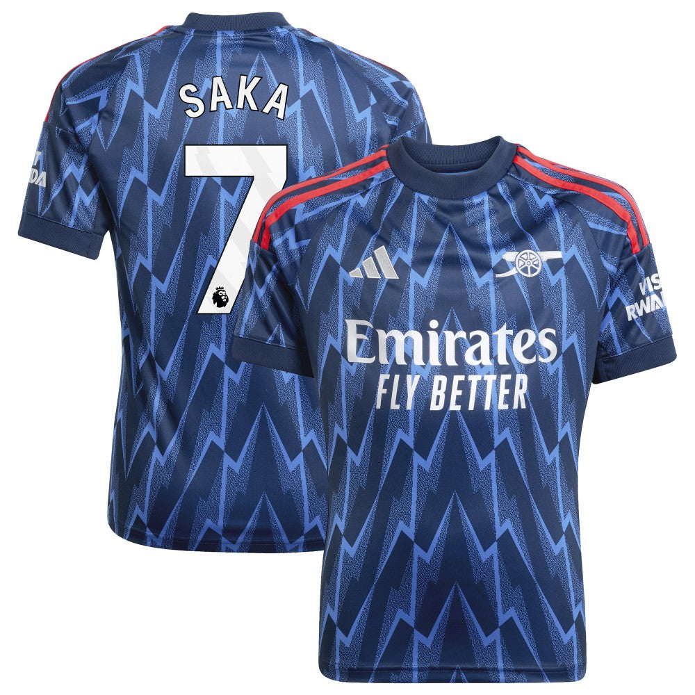 Bukayo Saka Arsenal Youth 2025/26 Away Replica Player Jersey on sale - Blue