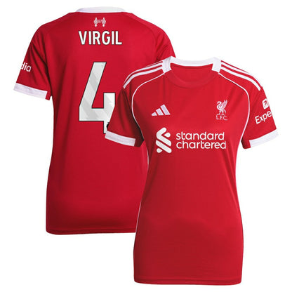 Virgil van Dijk Liverpool Women's 2025/26 Home Replica Jersey Discount - Red