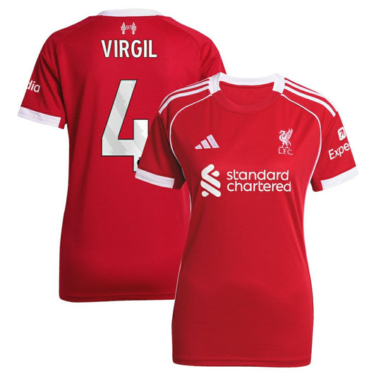 Virgil van Dijk Liverpool Women's 2025/26 Home Replica Jersey Discount - Red