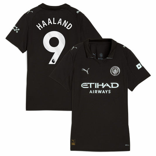Erling Haaland Manchester City Women's 2025/26 Away Replica Player Jersey Discount - Black