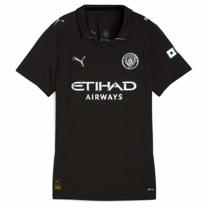 Erling Haaland Manchester City Women's 2025/26 Away Replica Player Jersey Discount - Black