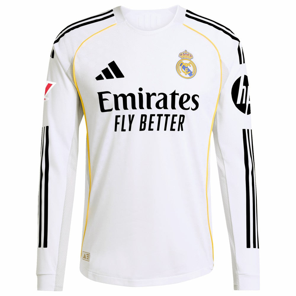 Kylian Mbappé Real Madrid 2025/26 Home Long Sleeve Player Jersey Discount - White
